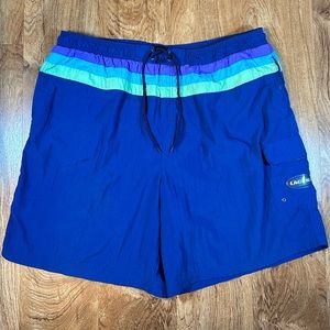 Vintage 90’s Laguna Swim Trunks Size XL Navy Purple Teal Aqua